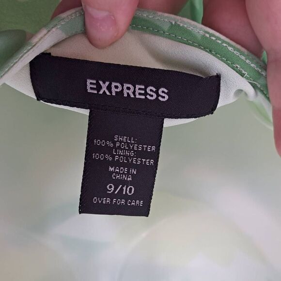 Express Y2K Green Floral Midi Dress size 9/10 - Picture 4 of 5